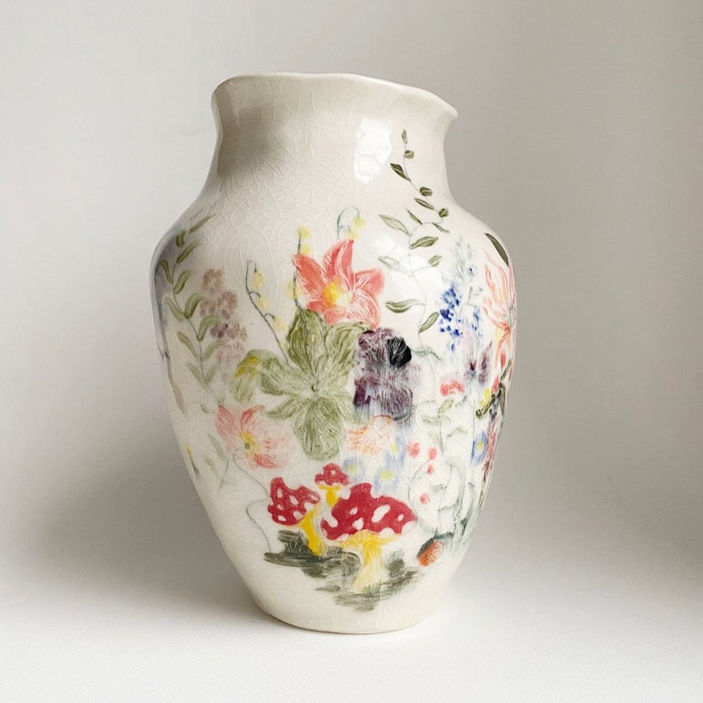 Laura Chautin Ceramics Floral Vessel Vase