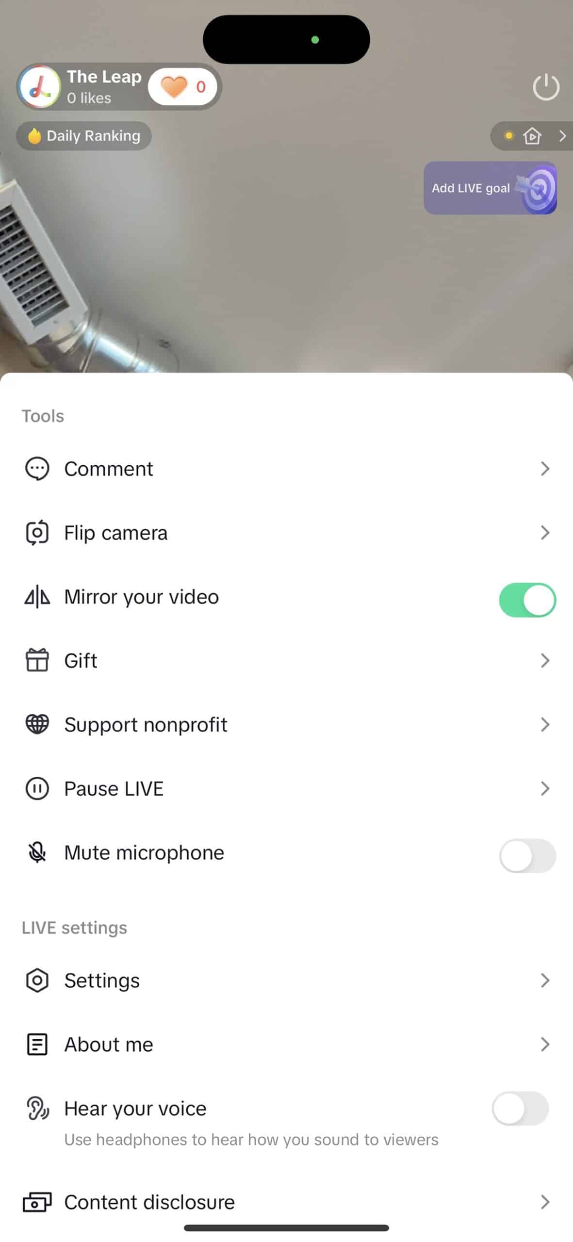 how to go live on tiktok