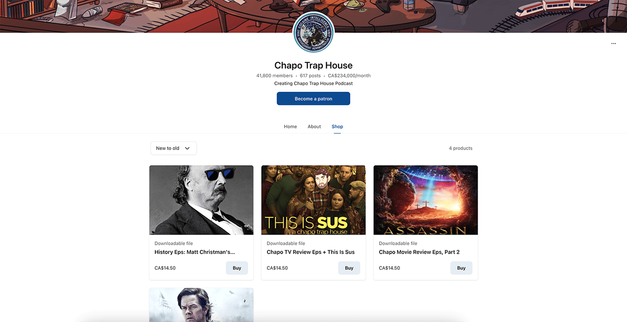 chapo trap house sell digital products on patreon