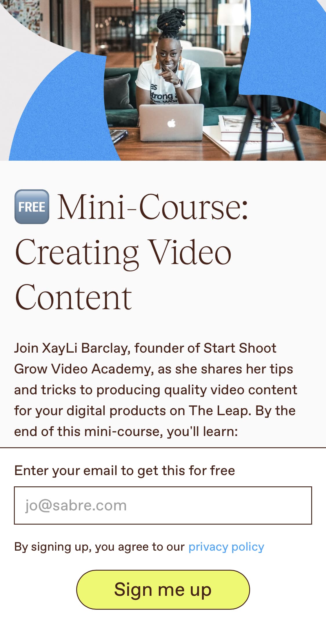 how to create a mini-course for free the leap zayli barclay