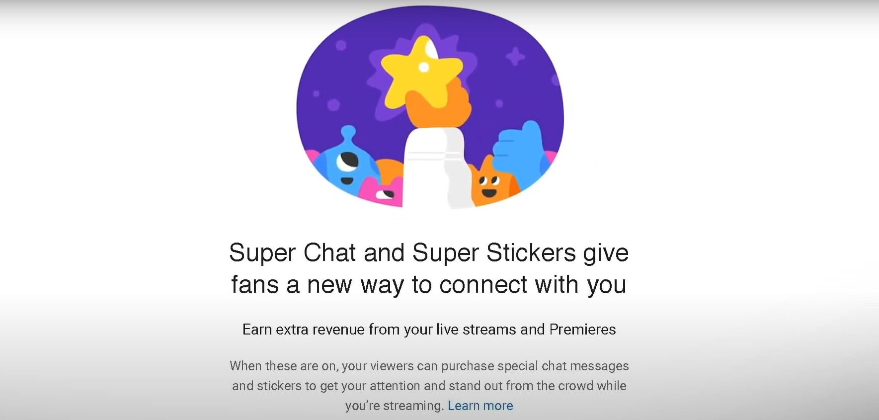 An explanation of the Super Chat and Super Sticker features for YouTube.