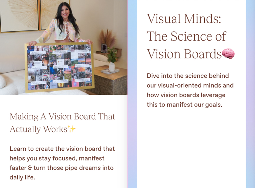 andrea casanova latinapreneur vision board mini-course the leap