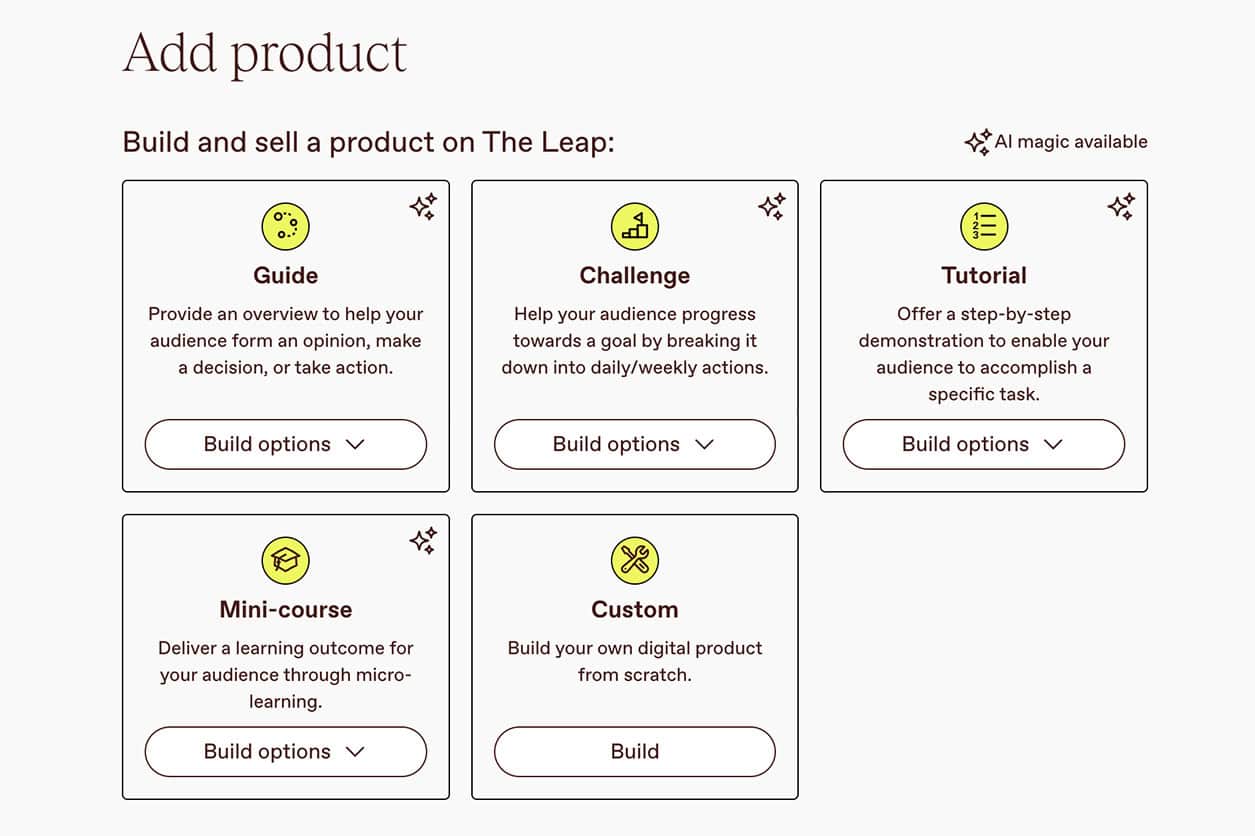 the leap digital product builder mini course tutorial guide challenge